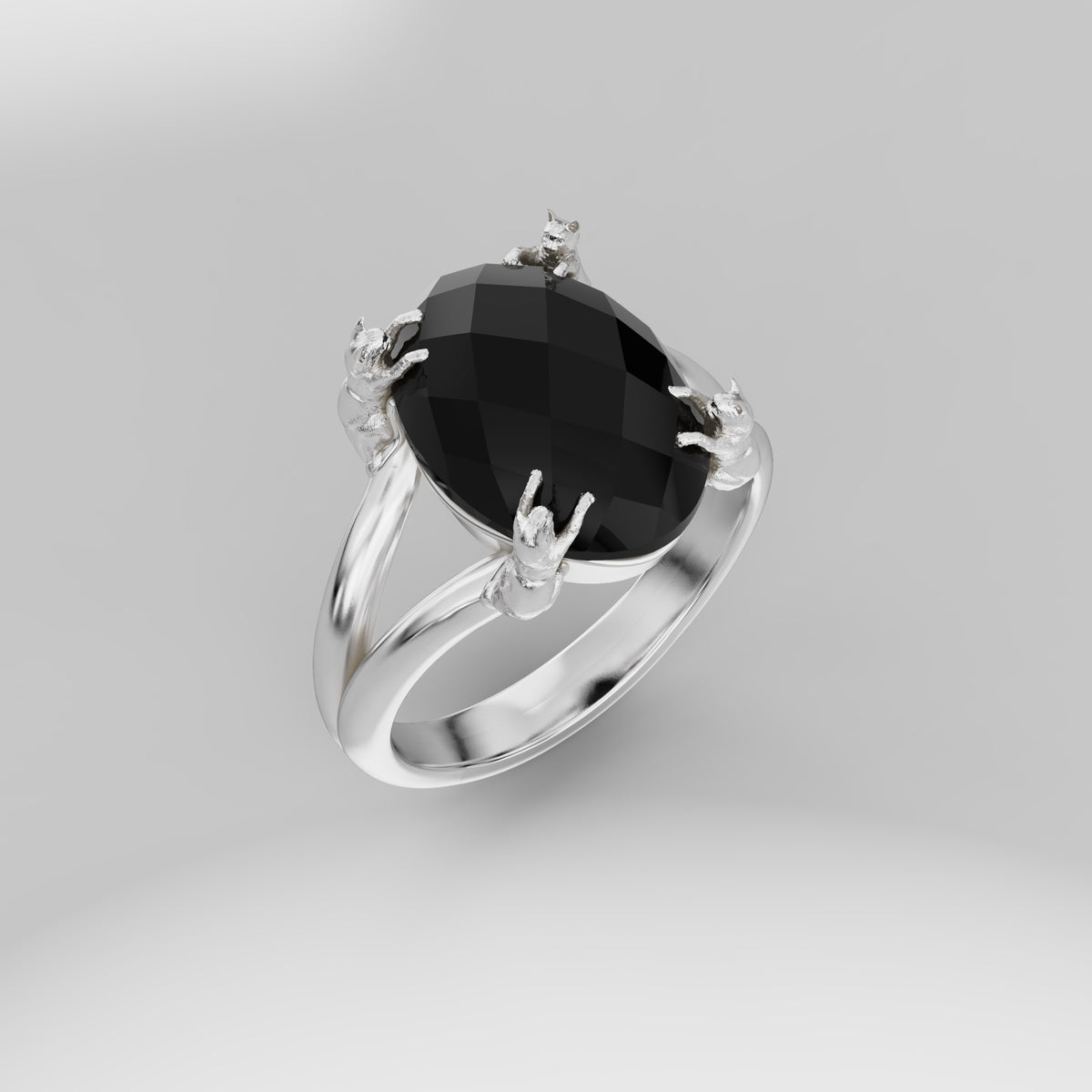 Classic Cat Prong Ring - 14mm Oval