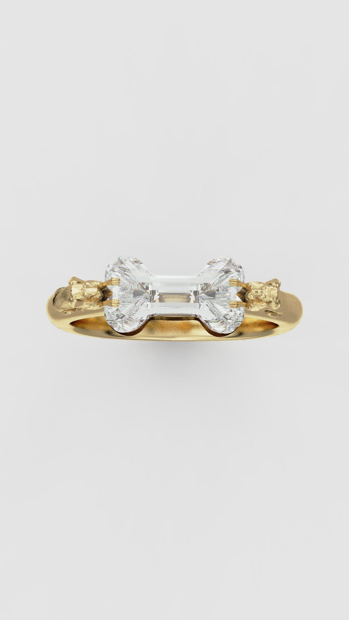 Bone Diamond Custom Dog Prong Ring (Choose Your Breed)