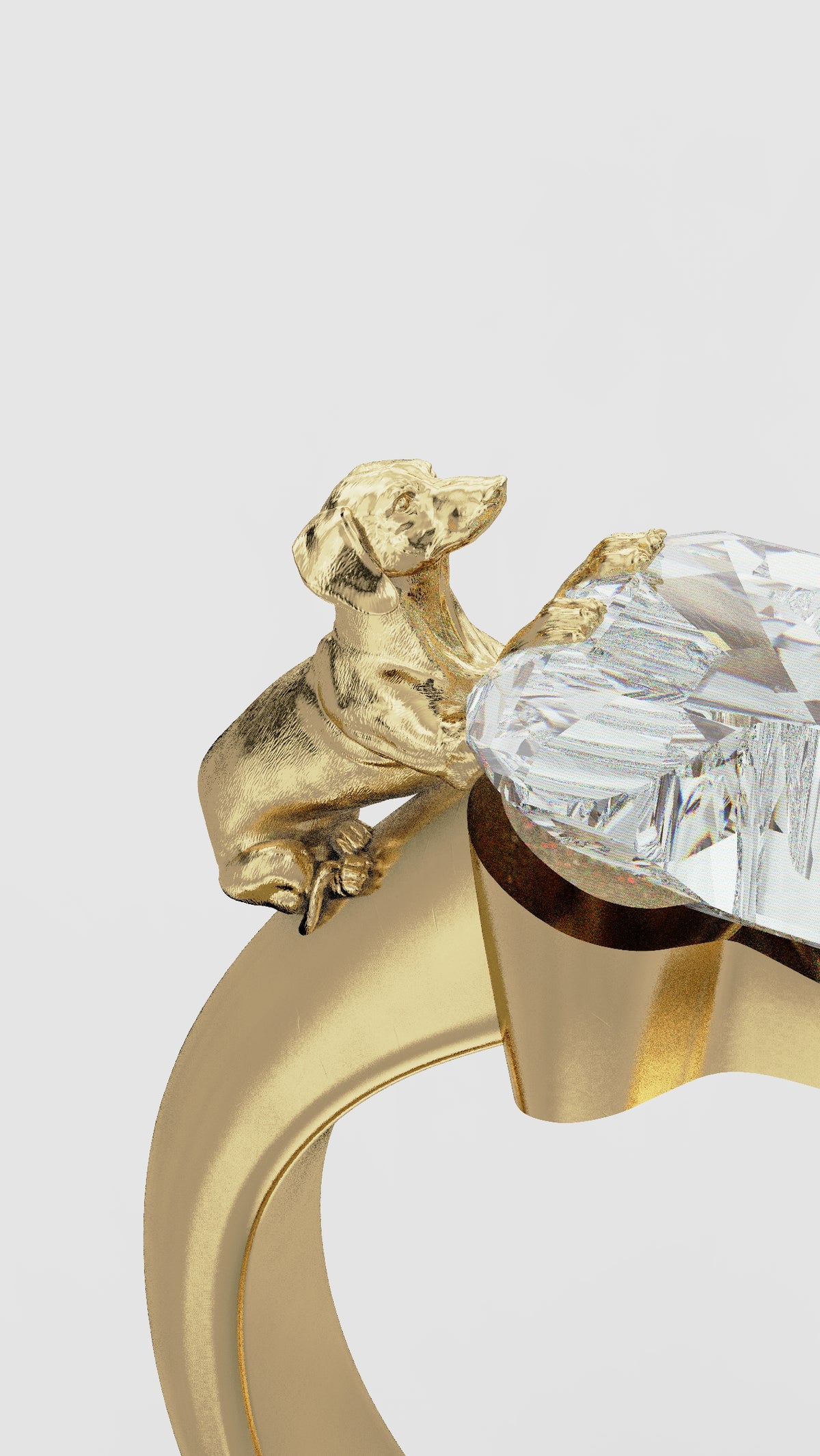 Bone Diamond Custom Dog Prong Ring (Choose Your Breed)