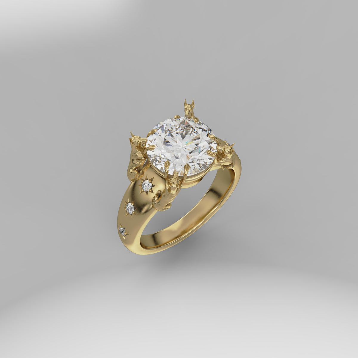 The Wide Celestial Dog Engagement Ring (Choose your breed)