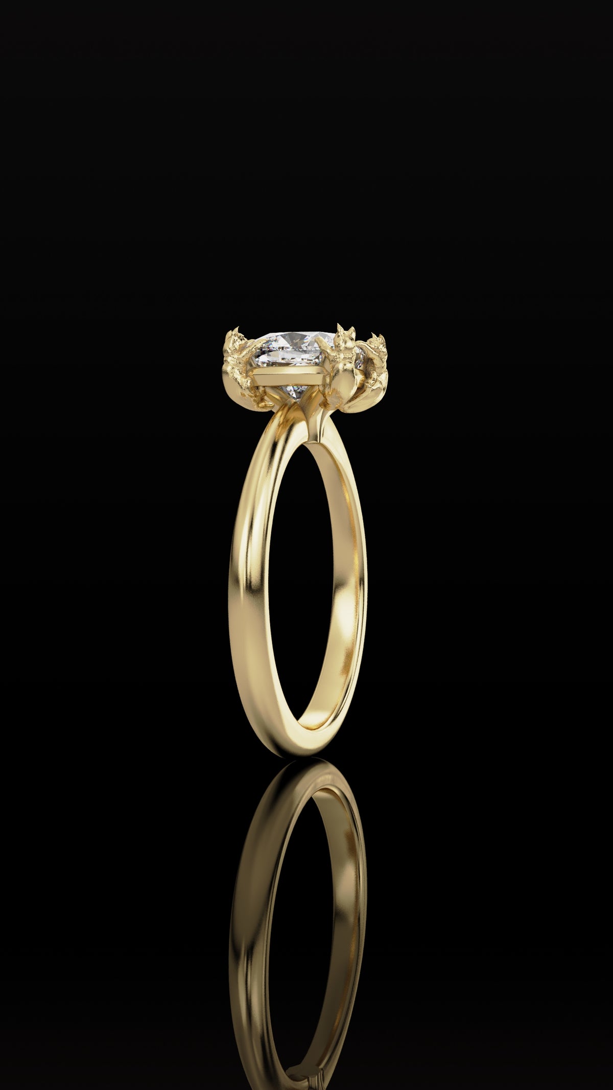 The Chaton Cat Ring - Cushion Cut