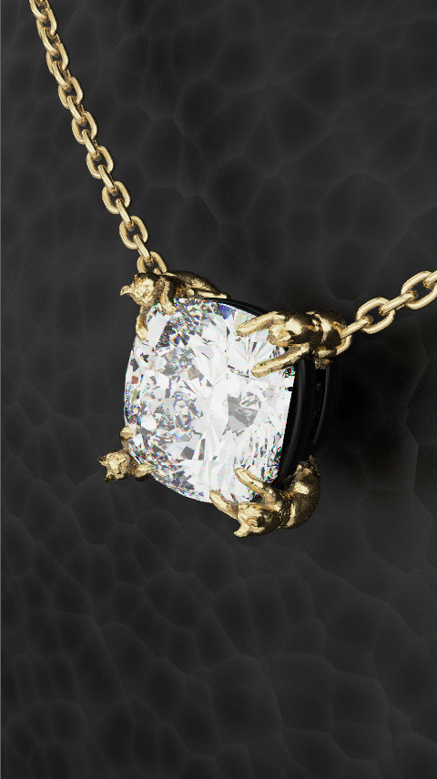 Cat Prong Diamond Pendant